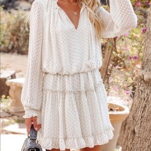 Class Act Polka Dot Ruffle Dress - Vici Collection